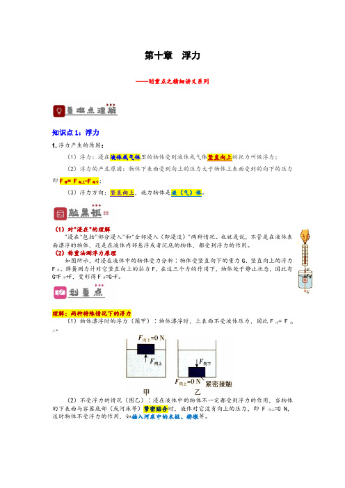 2023中考物理专题《浮力》一轮复习精细讲义含答案解析