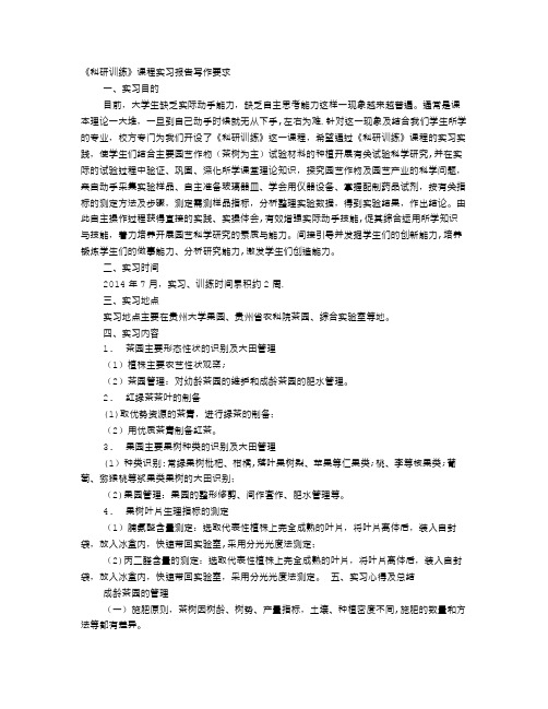 科研训练实习工作总结