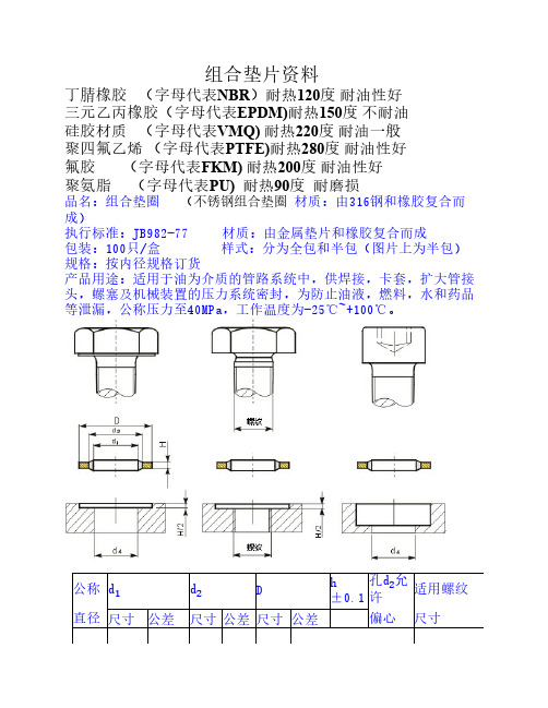 密封件组合垫片资料