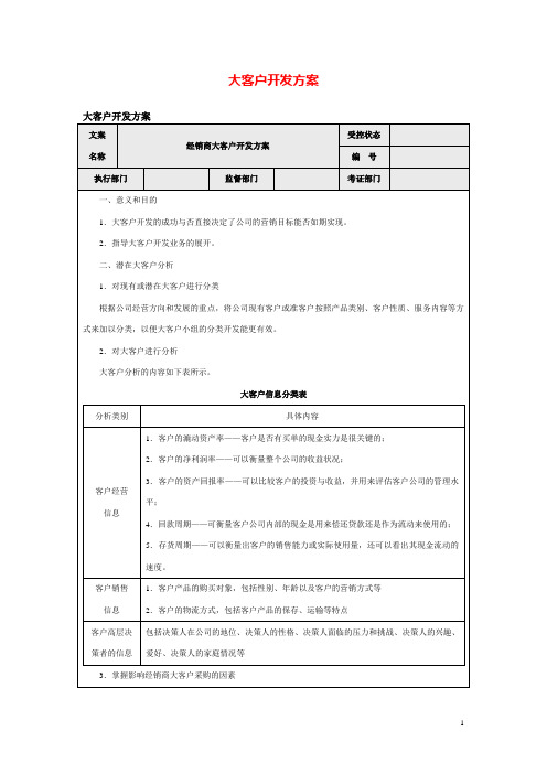 大客户开发方案