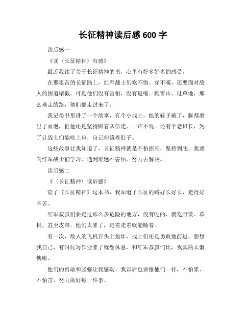 长征精神读后感600字