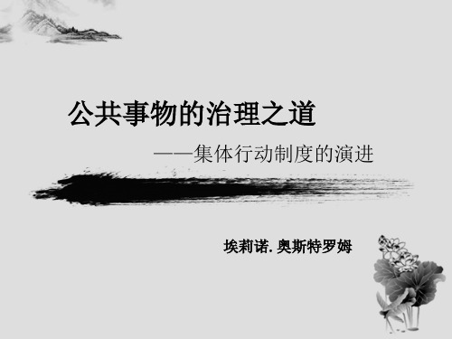 公共事物的治理之道讲解