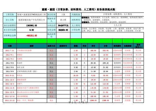 财务报表流水账