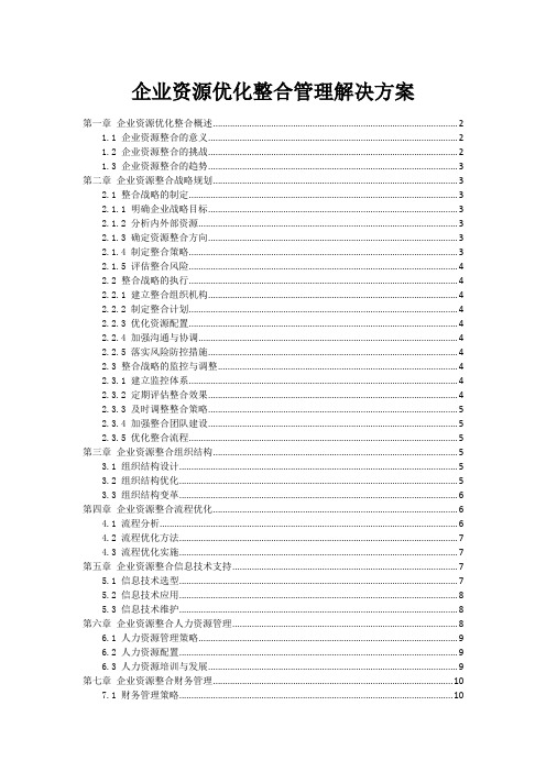 企业资源优化整合管理解决方案