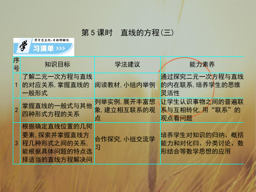 最新-人教A版高中数学必修二课件：32直线的方程 第5课时 直线的方程三 精品