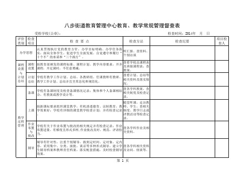 学校教学常规督查表