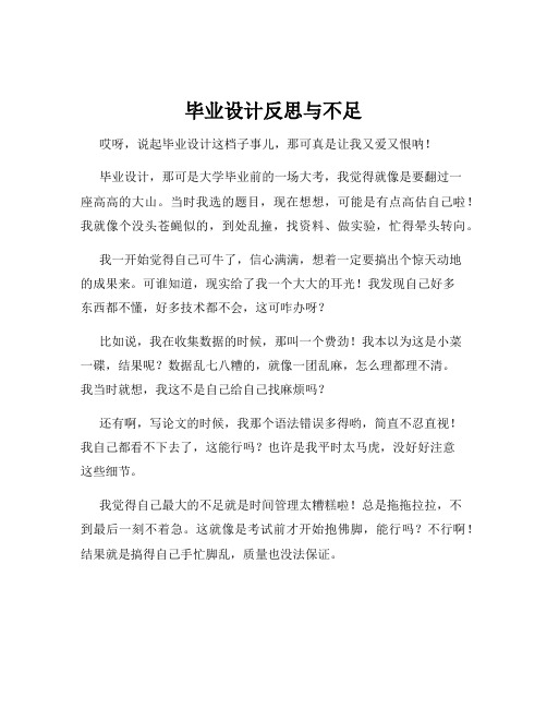 毕业设计反思与不足