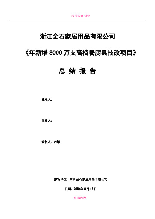 技改项目总结报告