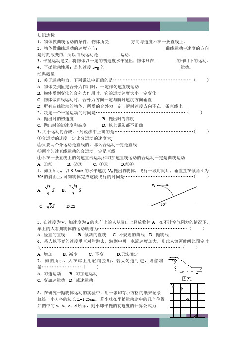 高考复习6-运动的合成与分解 平抛运动