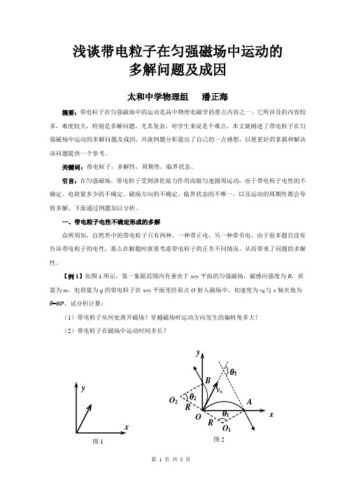 透析带电粒子在匀强电场中的多解问题及成因