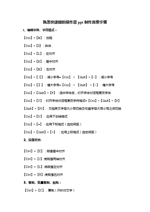 ppt快捷键操作(完整版)