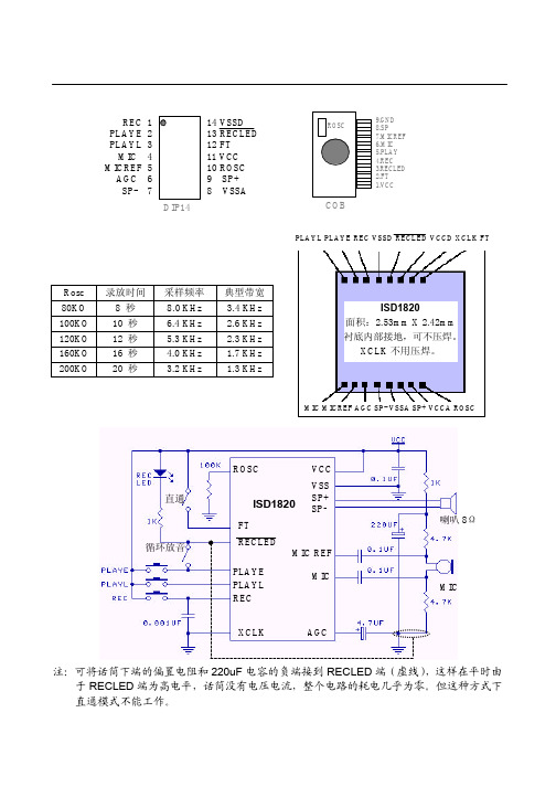 ISD1820语音电路资料