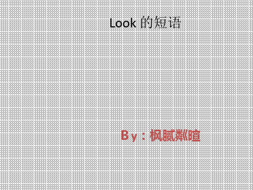 look的相关短语