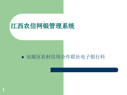 江西农信网银系统管理端使用说明书课件