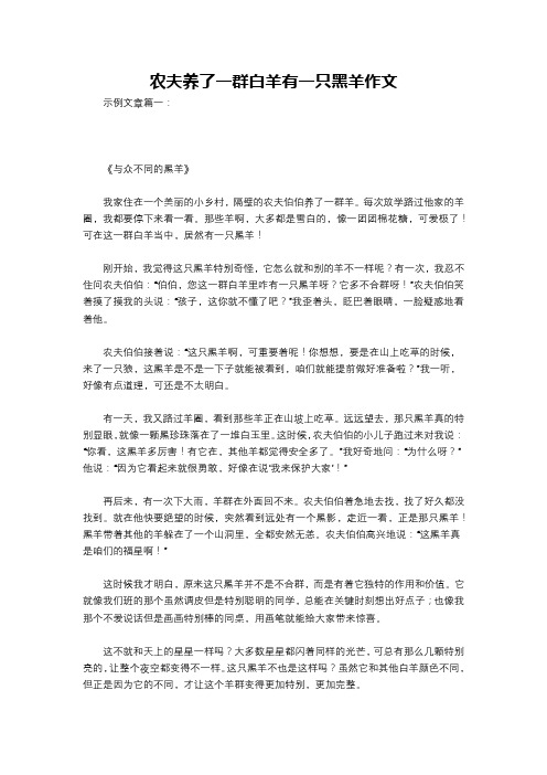 农夫养了一群白羊有一只黑羊作文