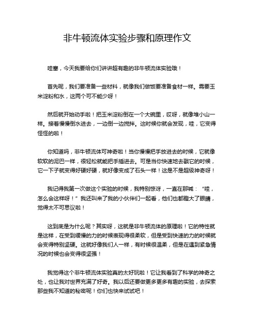非牛顿流体实验步骤和原理作文