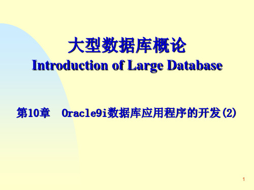 第10章 Oracle9i数据库应用程序的开发(2)PPT课件