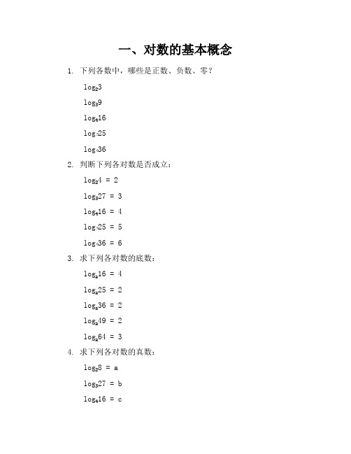 对数练习题数学