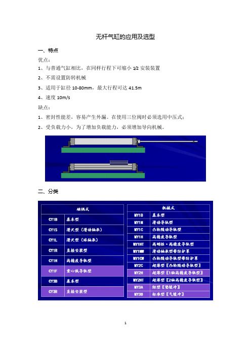 无杆缸的应用及选型