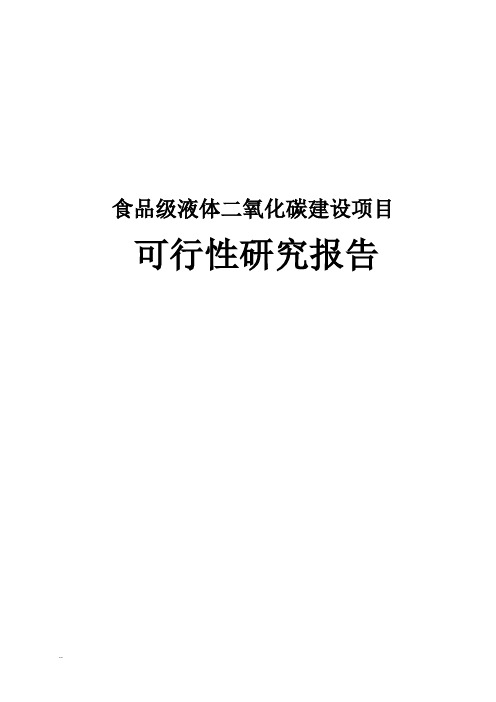 年产6万吨食品级液体二氧化碳可行性研究报告