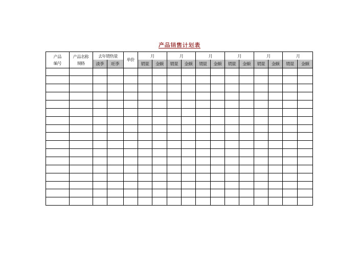 销售表格大全