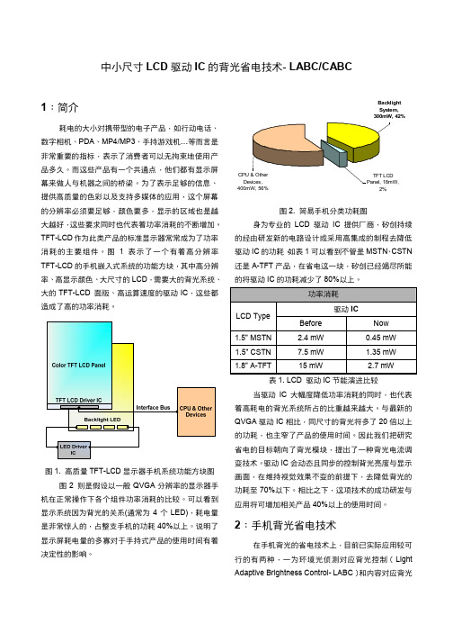 中小尺寸LCD驱动IC的背光省电技术