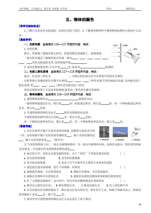 物体的颜色 导学案