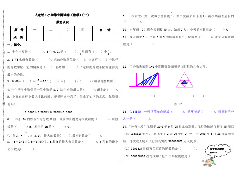 2020-2021人教版·小学毕业测试卷(数学)十一套