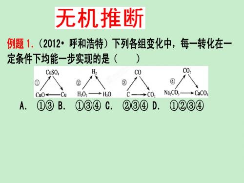 2013年元月期末九年级化学复习典型试题(三)无机推断