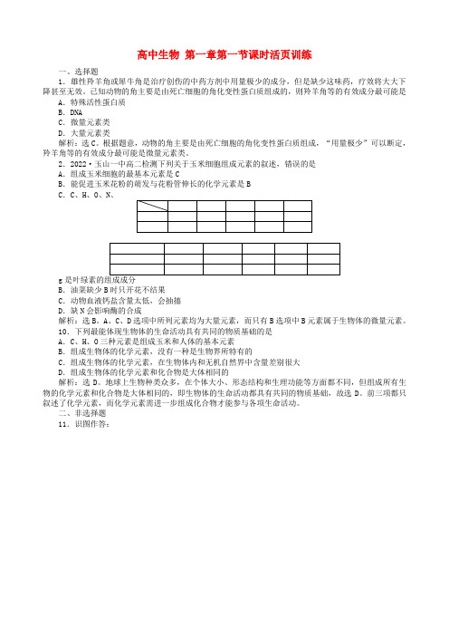 高中生物课时活页训练