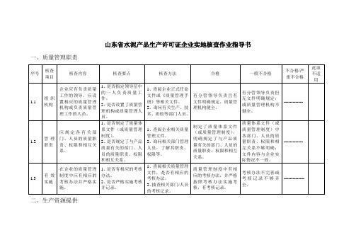 水泥产品生产许可证企业实地核查作业指导书-终稿