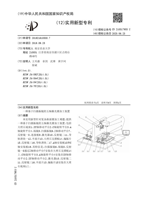 一种基于扫描振镜的五轴激光微加工装置[实用新型专利]