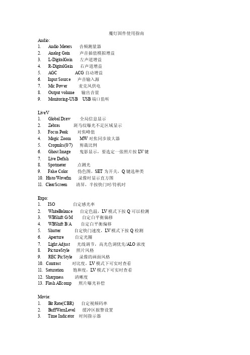 魔灯固件使用指南（DOC）