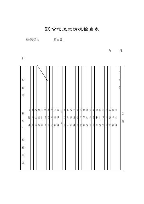 公司卫生情况检查表