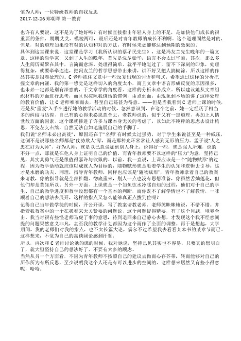 慎为人师一位特级教师的自我反思