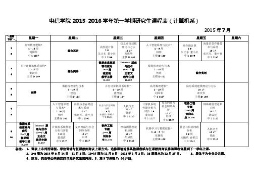 西安交通大学电信学院研究生课表