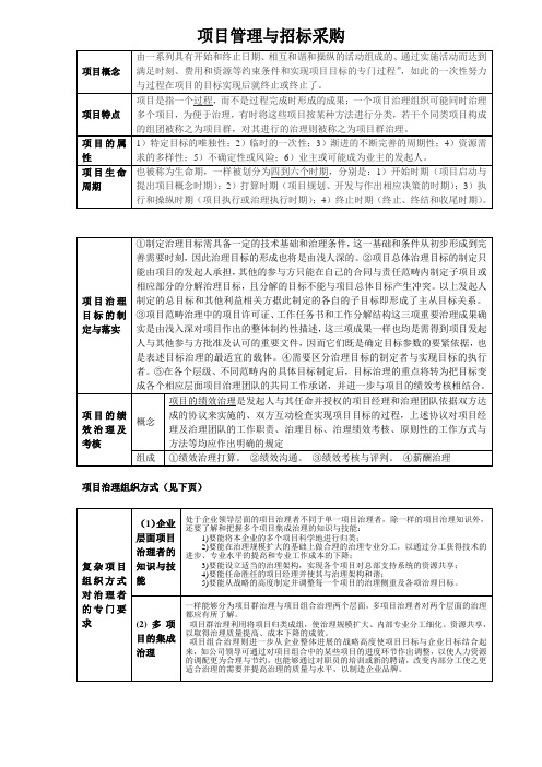 项目管理与招标采购