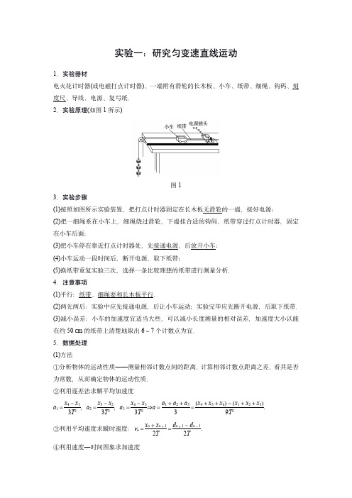 高中力学四大常考实验