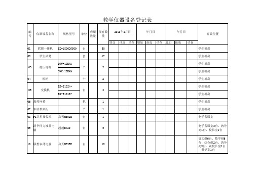 教学仪器设备登记册1