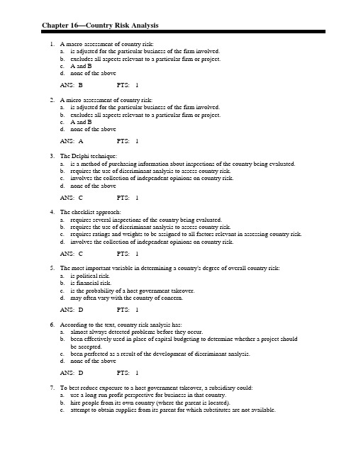 国际金融 International Finance Test Bank_16