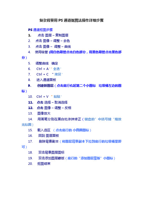 复杂背景用PS通道抠图法操作详细步骤