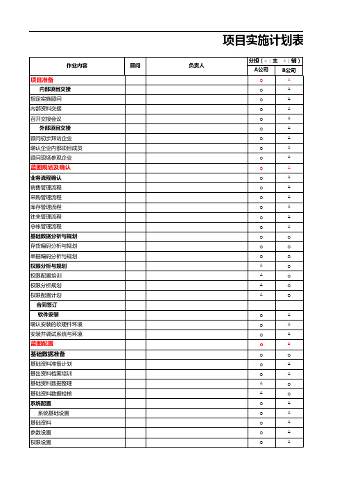 项目实施计划与进度表