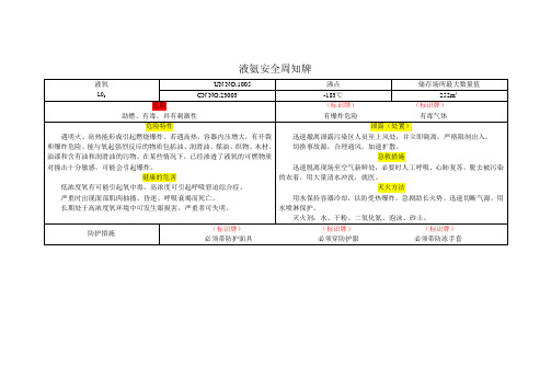 液氧安全周知牌