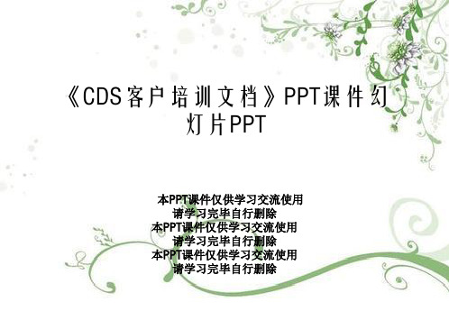 《CDS客户培训文档》PPT课件幻灯片PPT