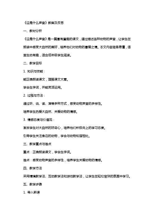 这是什么声音》教案及反思