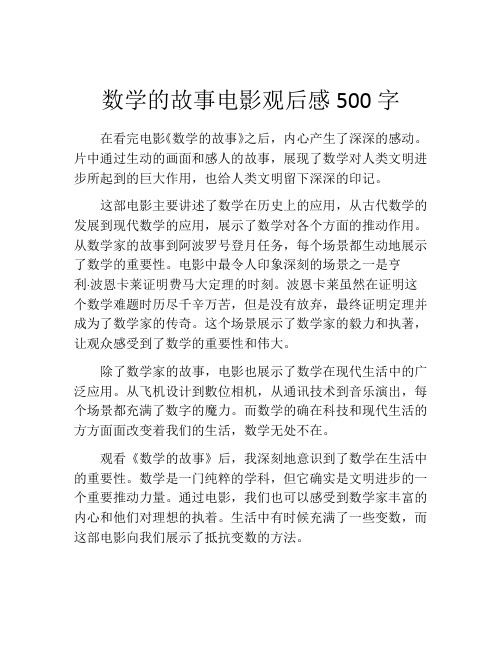 数学的故事电影观后感500字