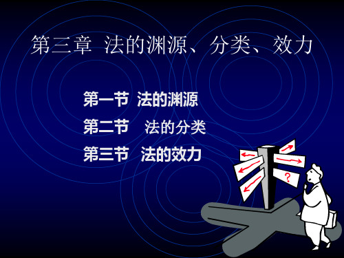 法理学 法律渊源、分类、效力