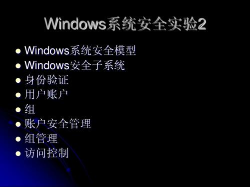 windows操作系统实验2