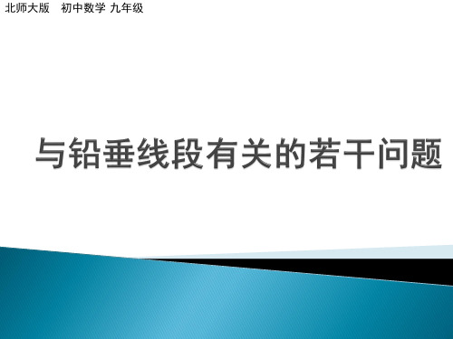 与铅垂线段有关的若干问题 (九年级数学精品课件)