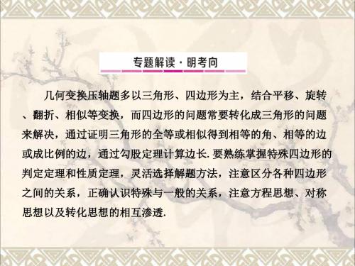 山东省2017年春中考数学总复习专题4几何变换压轴题课件